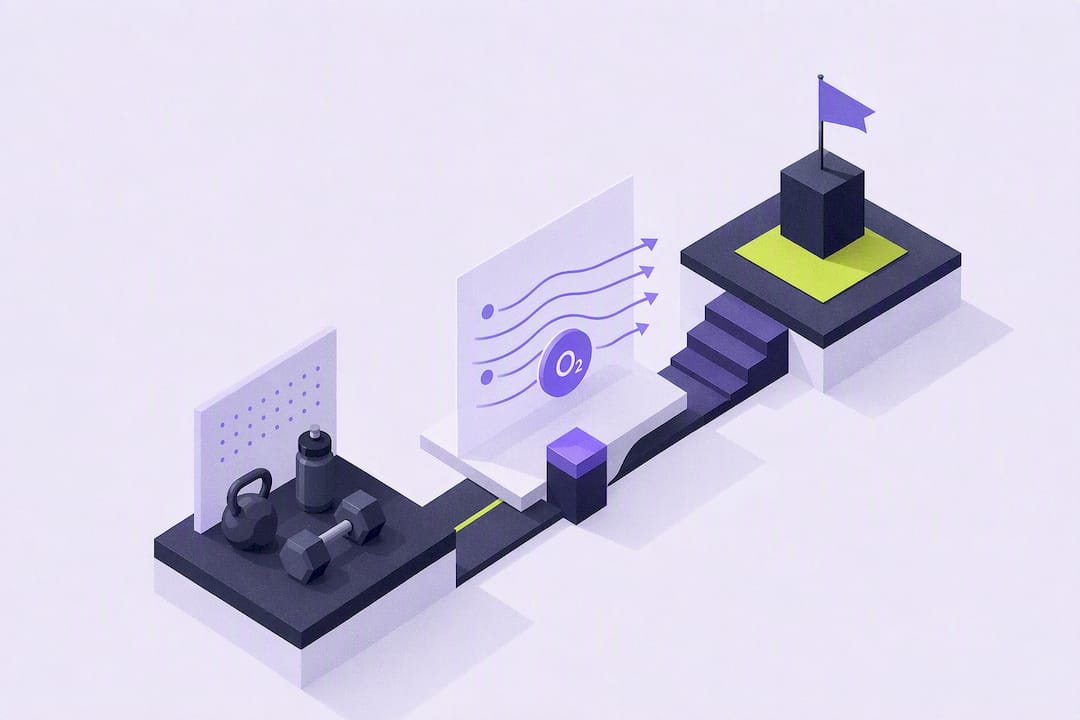 Isometric illustration of rising aerobic capacity