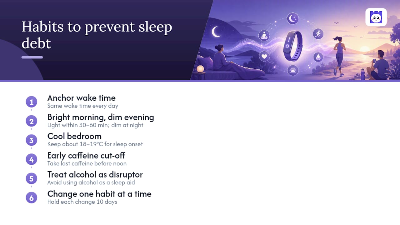 Six habits supporting lasting sleep recovery