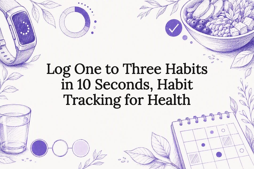 Log One to Three Habits in 10 Seconds, Habit Tracking for Health