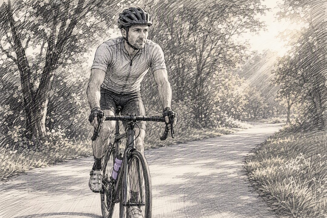 Cyclist completing an easy endurance session
