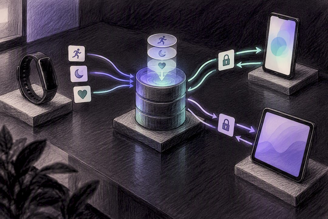 Illustration of shared health data handoff