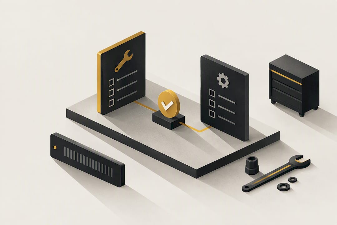 Isometric VIN service checklist title card