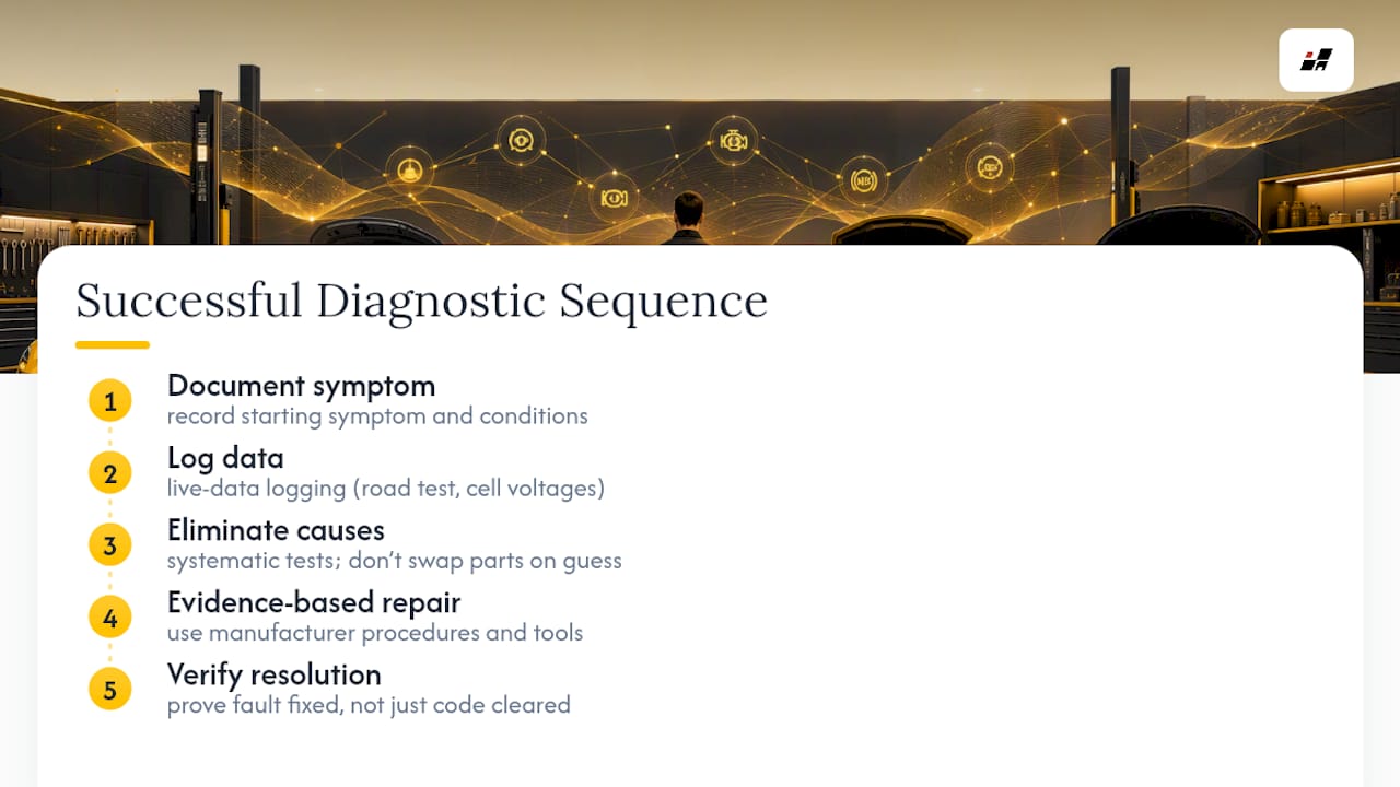Step-by-step exotic car diagnostic workflow