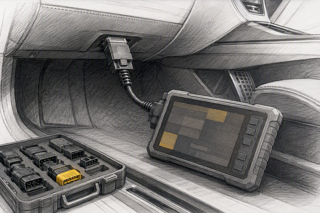 Diagnostic interface connected to exotic vehicle