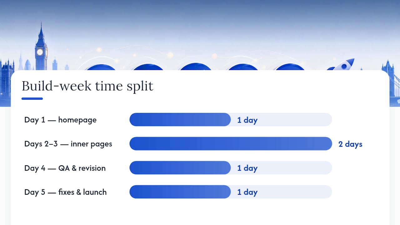 What actually happens each day of a build week? — overview diagram