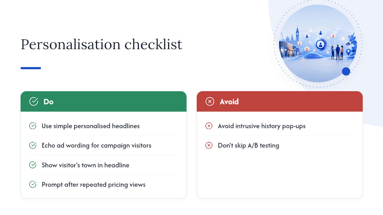 Personalisation techniques to tailor user experience — overview diagram