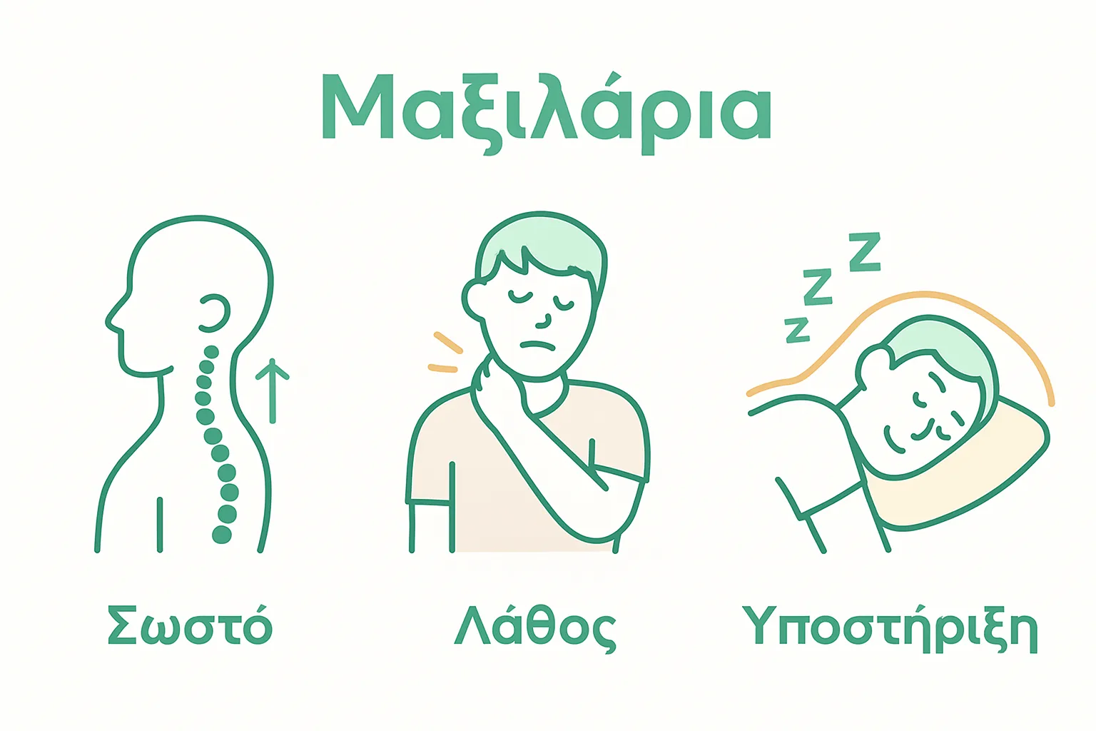 Visual comparison of proper versus improper pillow support for sleep