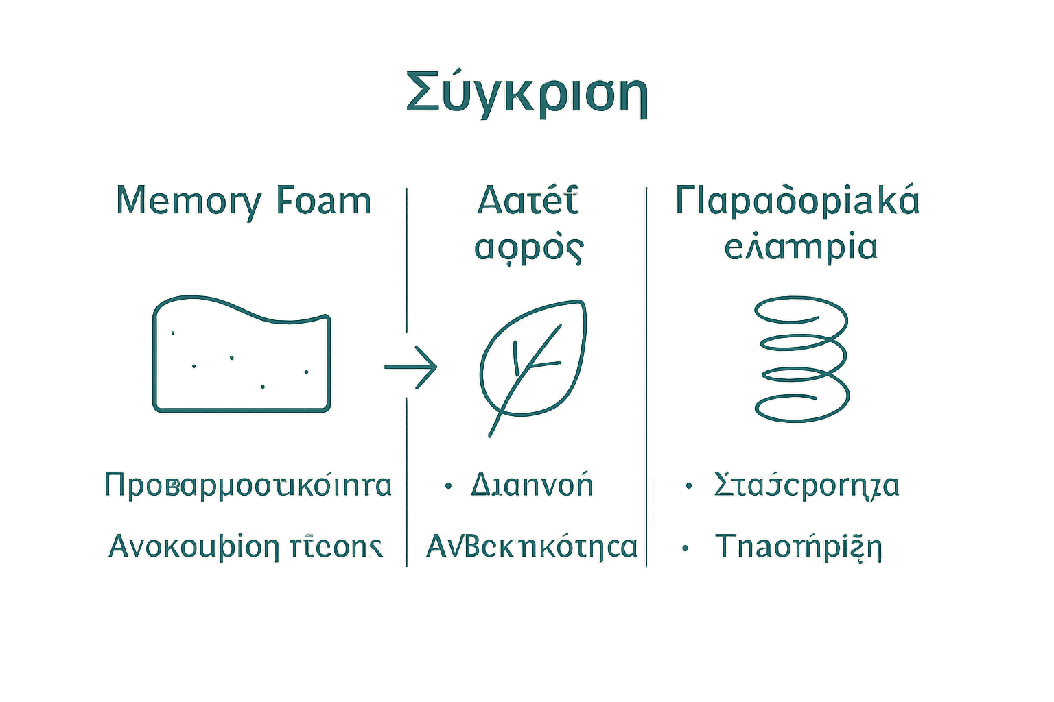 Πλεονεκτήματα Αφρολέξ Στρώματος: Ο Απόλυτος Οδηγός 1 Σύγκριση στρώματος αφρολέξ με latex και παραδοσιακά ελατήρια