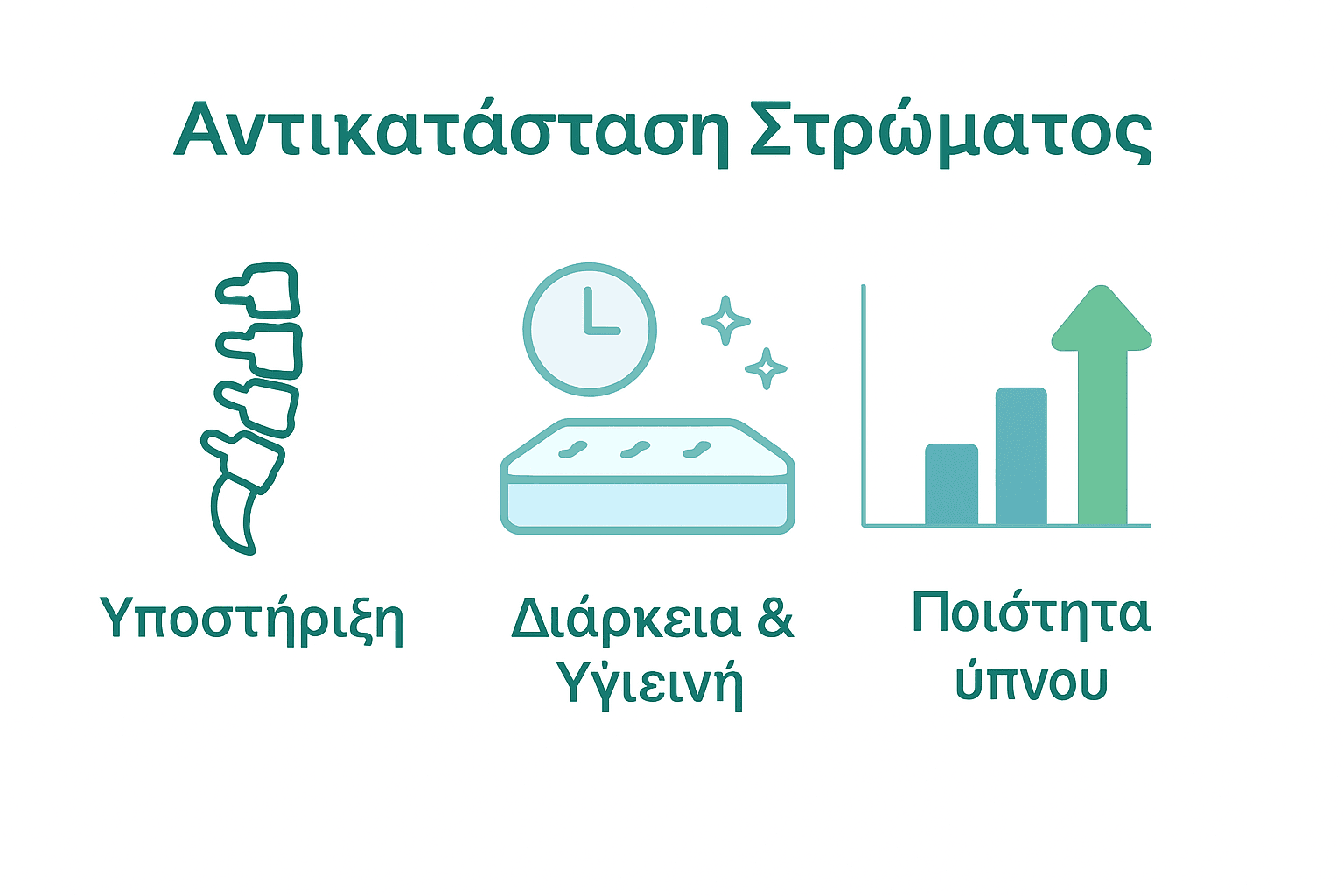 Σύγκριση οφέλους υγείας πριν και μετά την ανανέωση στρώματος