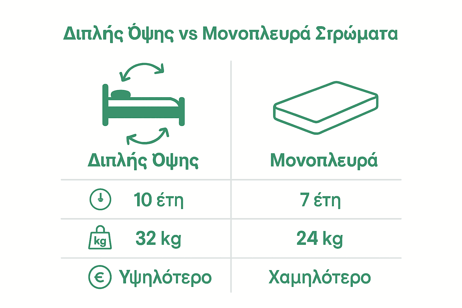 Τι Είναι Στρώμα Διπλής Όψης: Ολοκληρωμένος Οδηγός 3 Γραφικό σύγκρισης διπλής και μονοπλευράς στρώματος