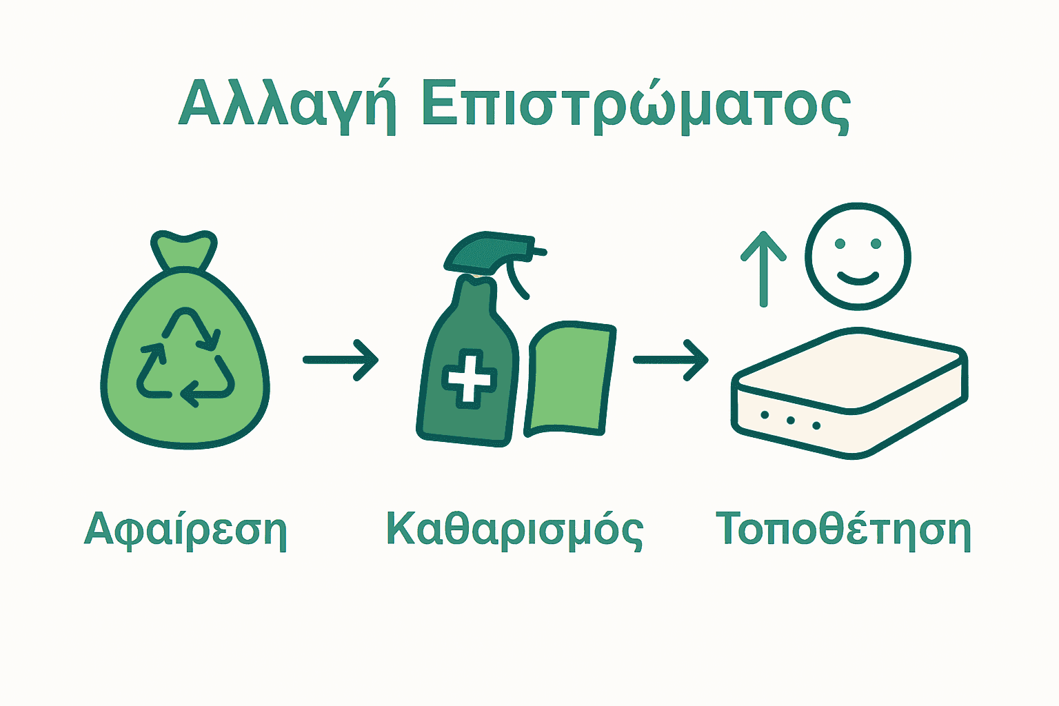 Διαδικασία αλλαγής επιστρώματος με εικονίδια