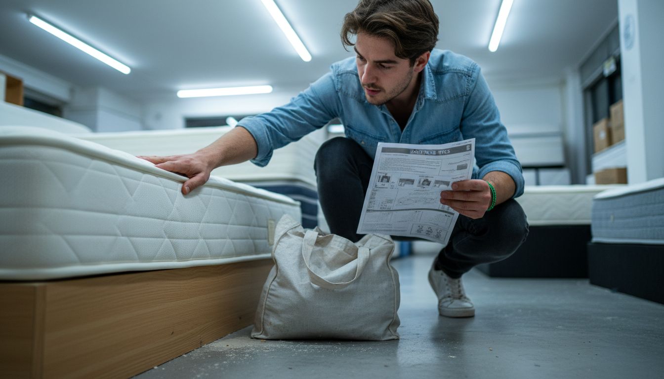 Διαδικασία προσωποποίησης στρωμάτων για άνεση και υγεία 2 Customer checking hypoallergenic mattress surface