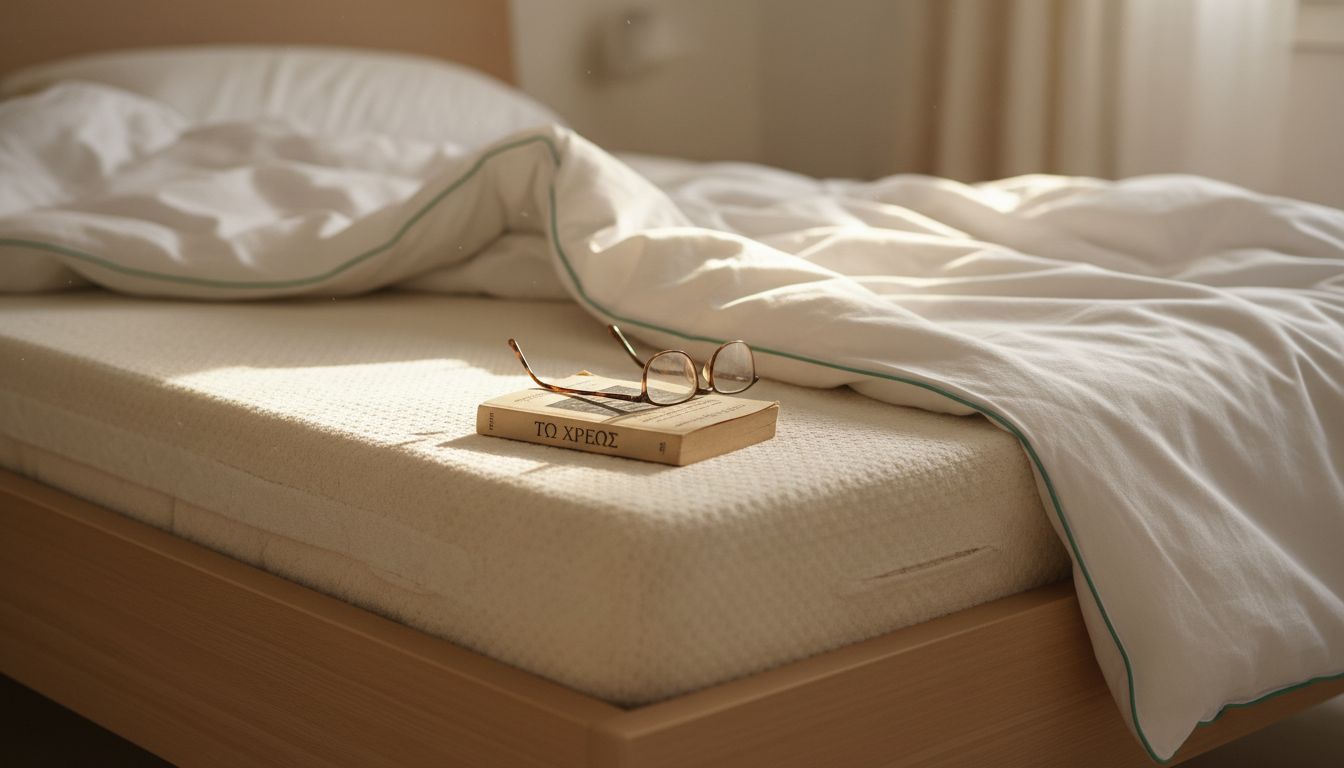 Λεπτομέρεια από το ύφασμα ενός υποαλλεργικού στρώματος