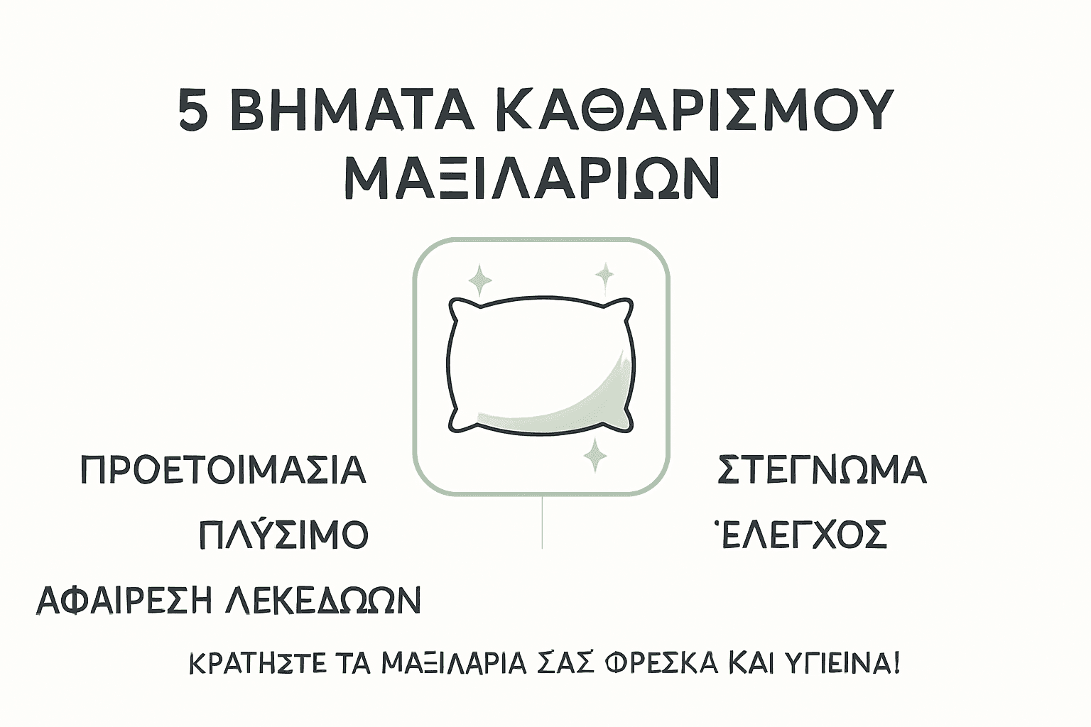 Εικονογραφημένος οδηγός: Πέντε βασικά βήματα για να καθαρίσετε σωστά τα μαξιλάρια σας