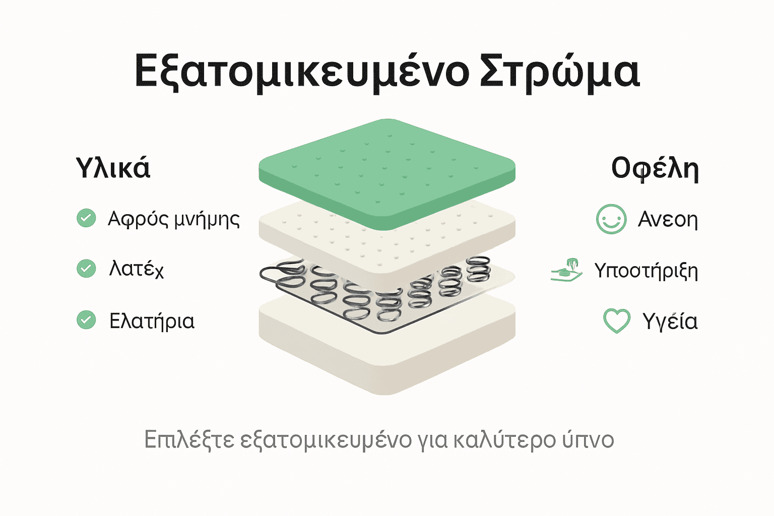 Εικονογραφημένη παρουσίαση με τα διαφορετικά στρώματα ενός εξατομικευμένου στρώματος και τα οφέλη που προσφέρει