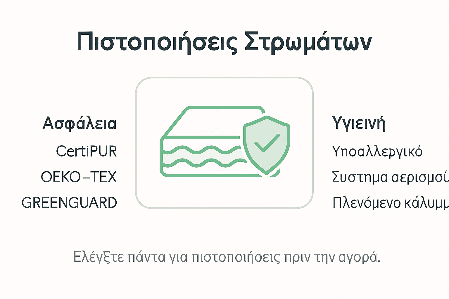 Εικονογραφημένος οδηγός με τις βασικές πιστοποιήσεις και τα πρότυπα ασφάλειας στα στρώματα