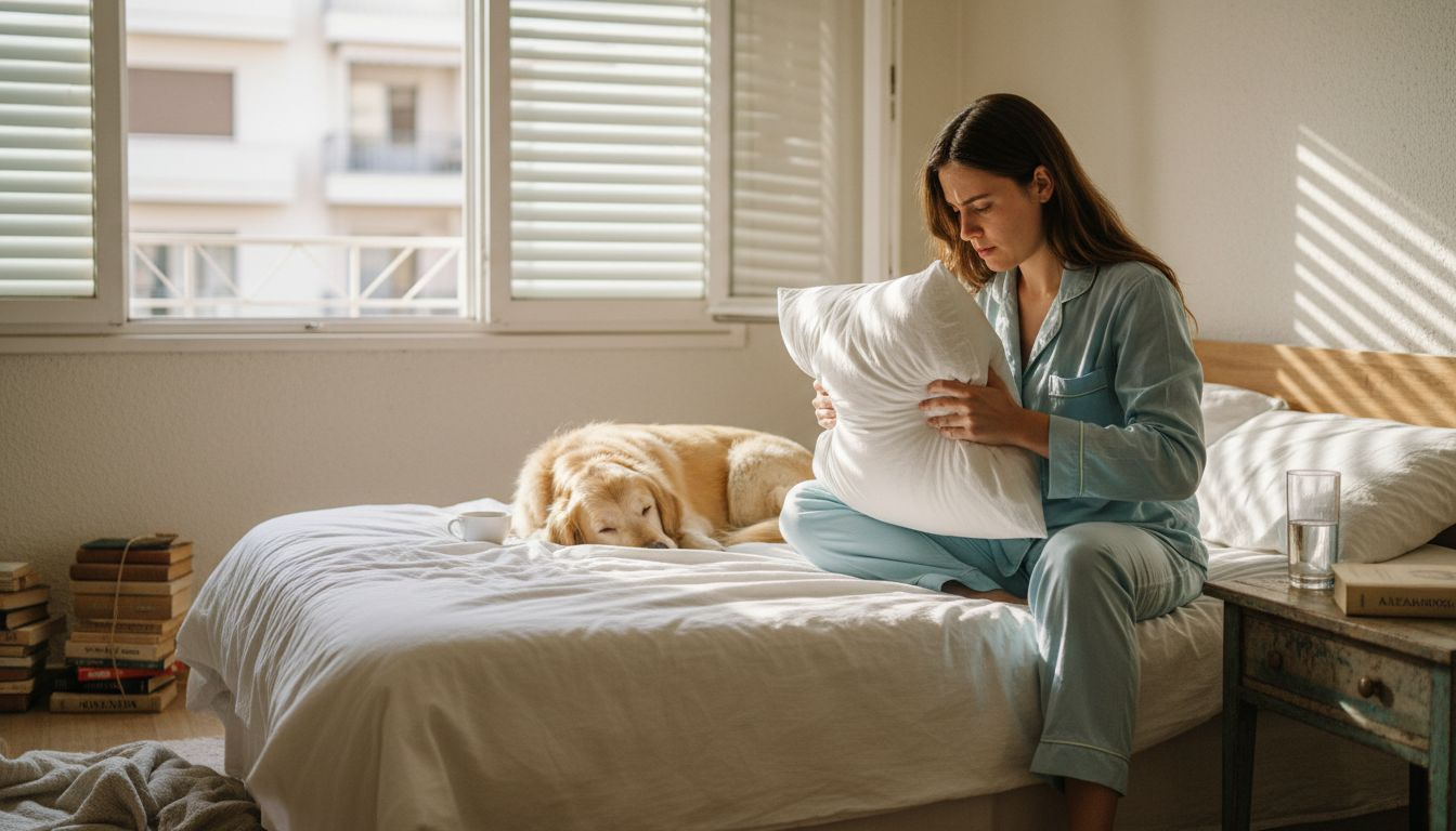 Ρόλος Αφρού στα Έπιπλα – Άνεση, Υγεία και Λειτουργικότητα 2 Μια γυναίκα δοκιμάζει πόσο καλά στηρίζει το αφρώδες μαξιλάρι της πάνω στο κρεβάτι.