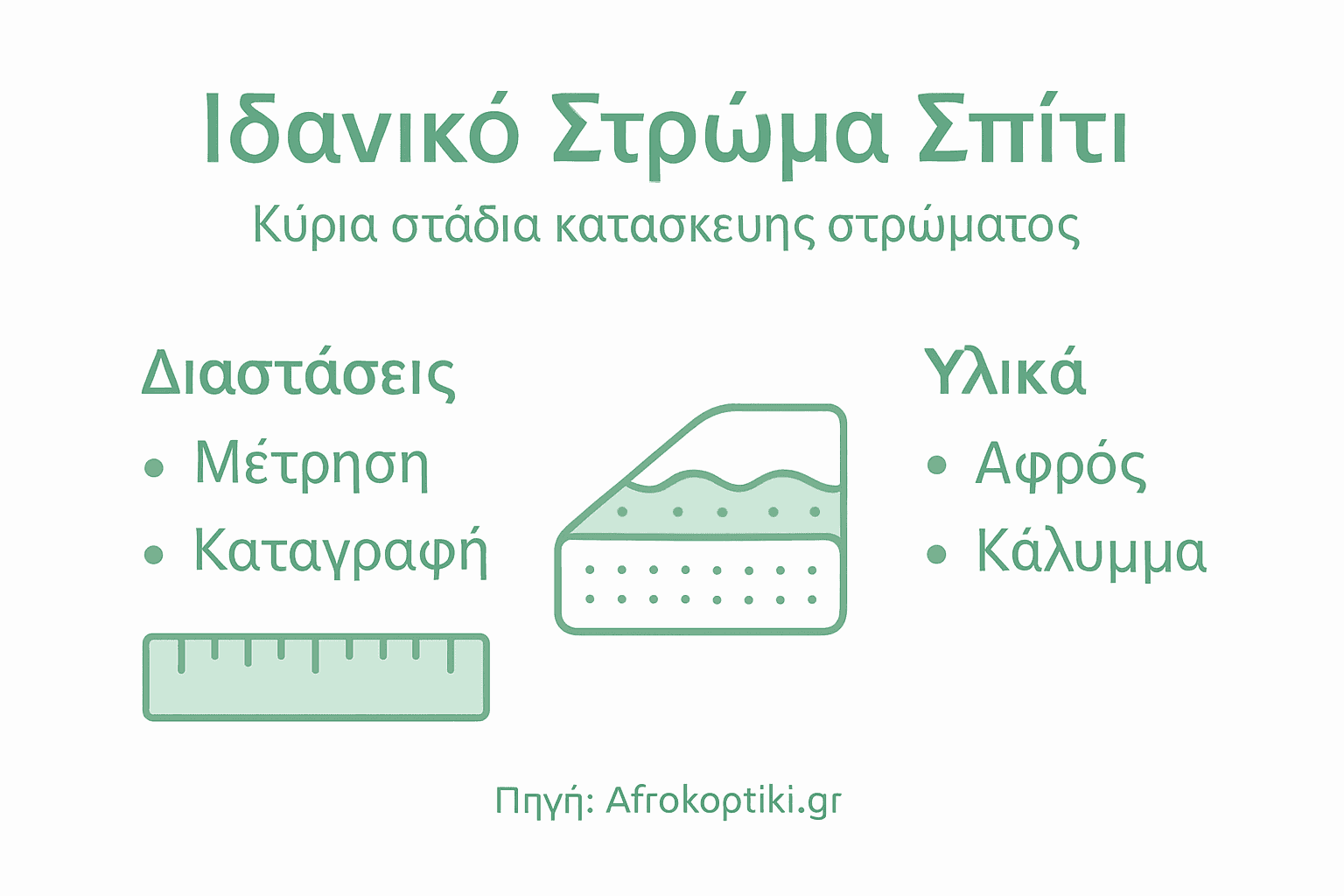 Εικονογραφημένη παρουσίαση των σταδίων κατασκευής ενός στρώματος