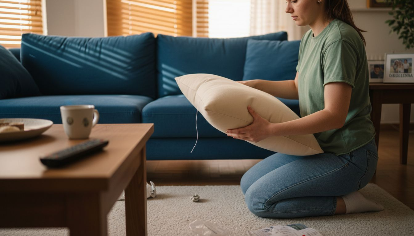 Τι είναι αφρός κοπτικός – Ποικιλίες, χρήσεις και οφέλη 3 Μια γυναίκα φροντίζει και τακτοποιεί ένα μαξιλάρι από αφρολέξ στο σπίτι της.