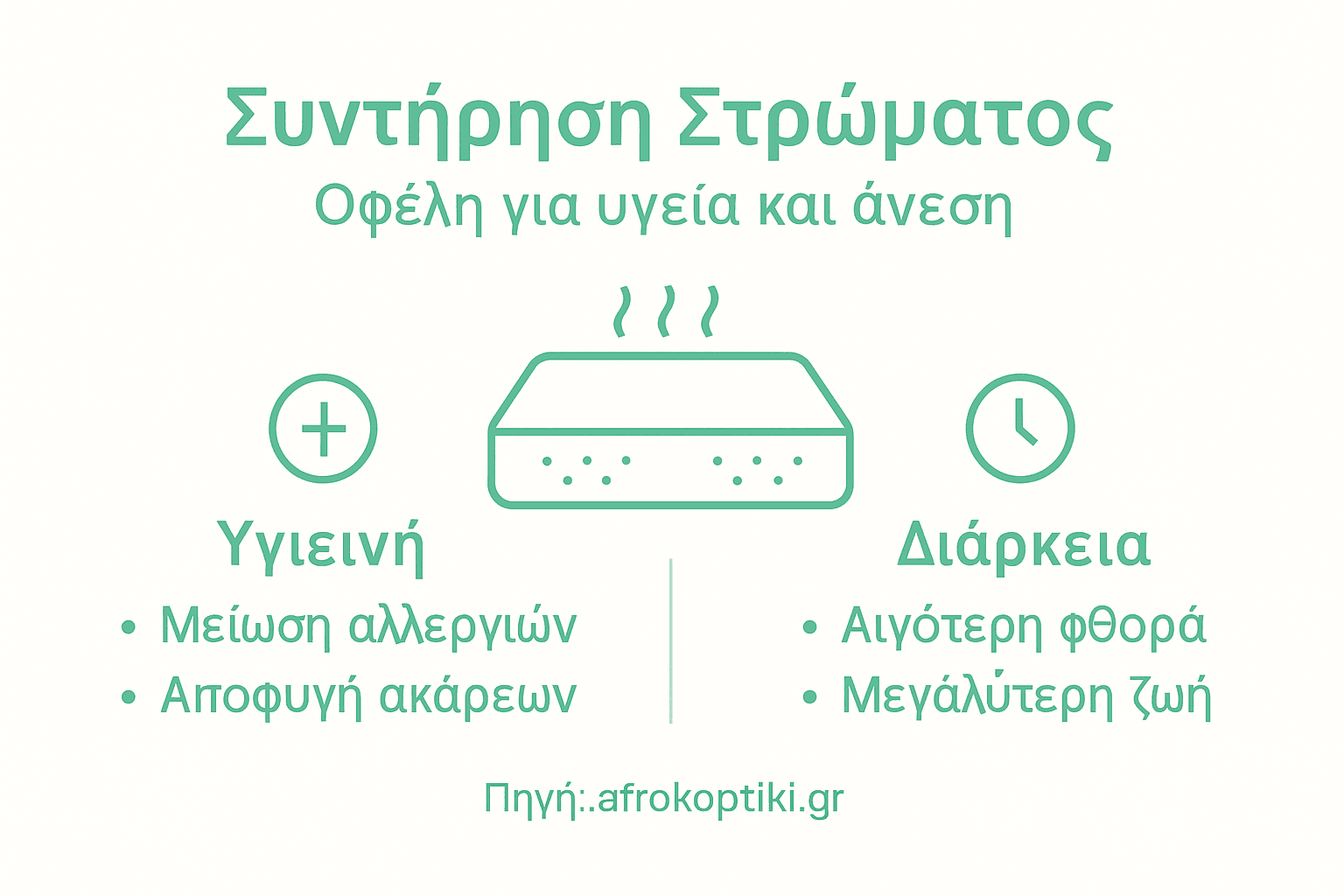 Εικονογραφημένη παρουσίαση: Τα οφέλη για την υγεία από τη σωστή φροντίδα του στρώματος