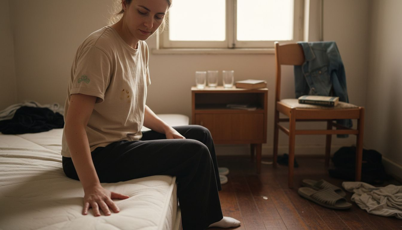 Μια γυναίκα δοκιμάζει το καινούργιο της στρώμα, φτιαγμένο αποκλειστικά για τις δικές της ανάγκες.