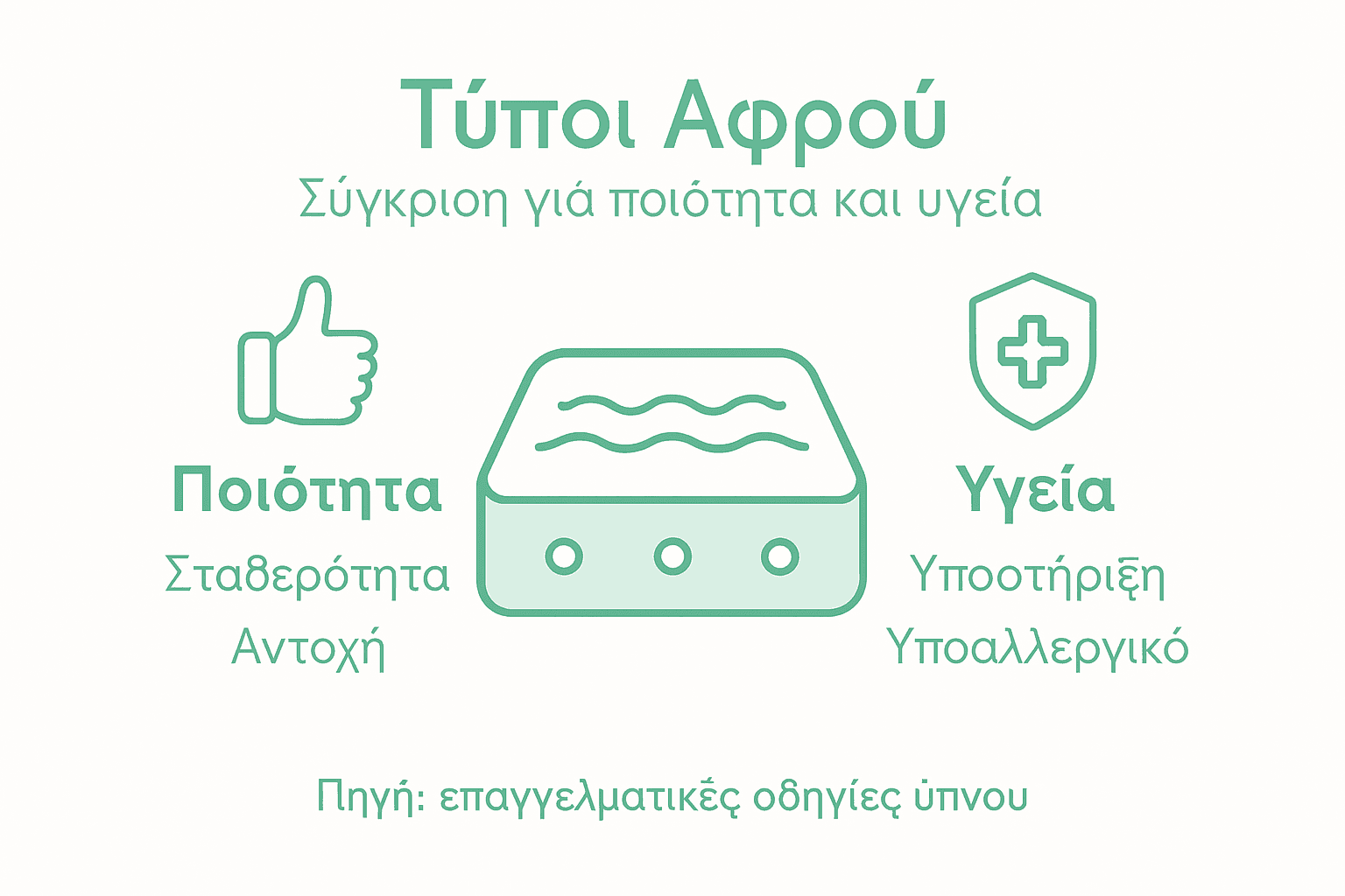 Εικονογράφηση που αναδεικνύει την ποιότητα των στρωμάτων αφρού και τα οφέλη τους για την υγεία