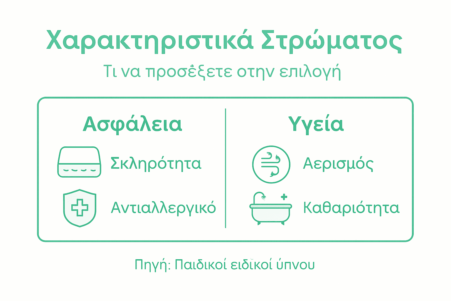 Ενημερωτικό γράφημα: Τι πρέπει να προσέξετε όταν διαλέγετε παιδικό στρώμα