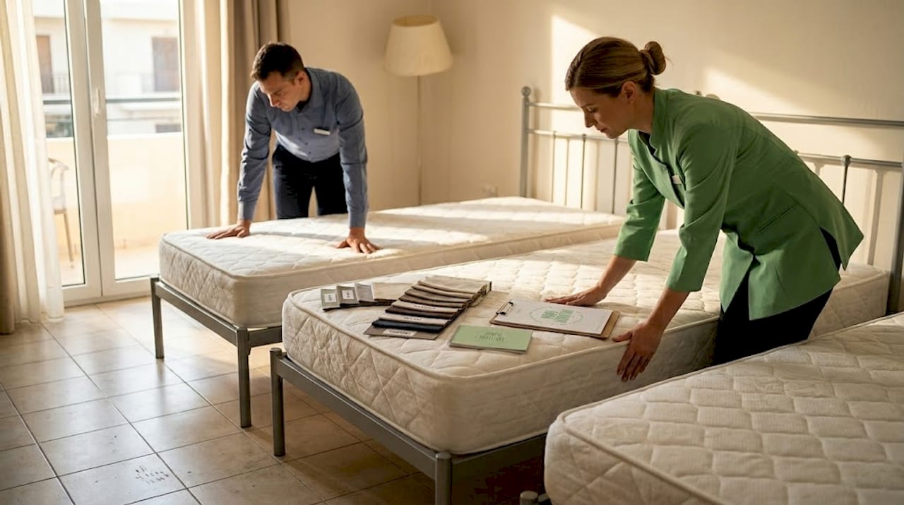 Το προσωπικό του ξενοδοχείου ελέγχει την άνεση και τη σκληρότητα των στρωμάτων, ώστε να διασφαλίσει ότι οι επισκέπτες θα έχουν έναν ποιοτικό και ξεκούραστο ύπνο.