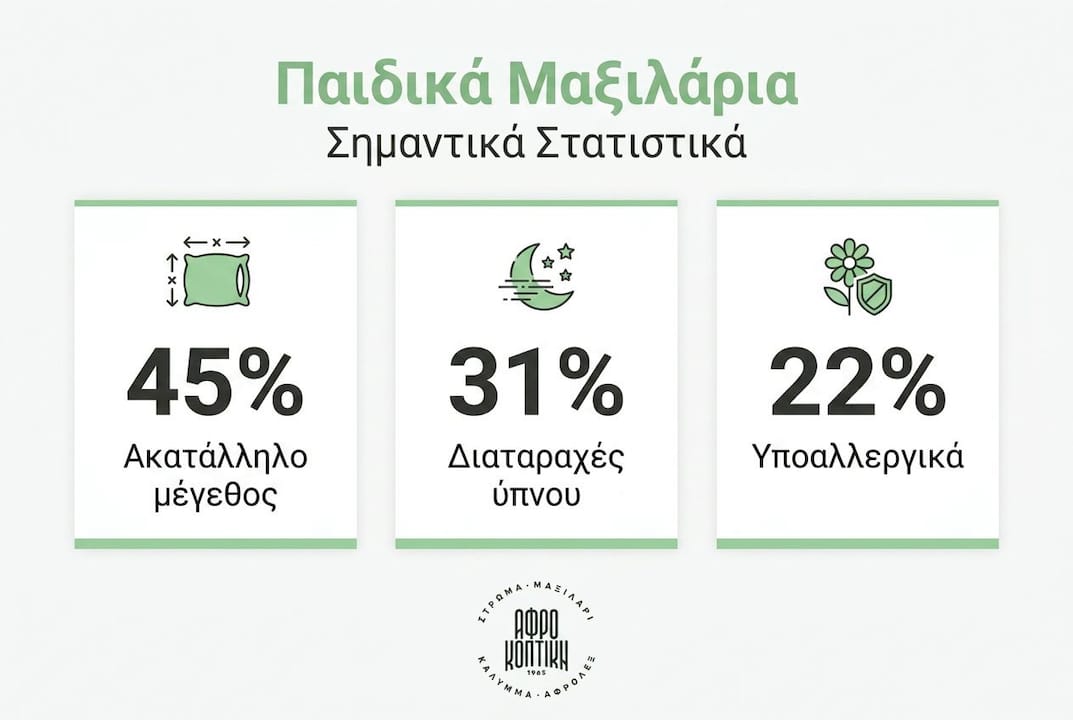 Αριθμοί και στοιχεία για τα μαξιλάρια ύπνου που χρησιμοποιούν τα παιδιά