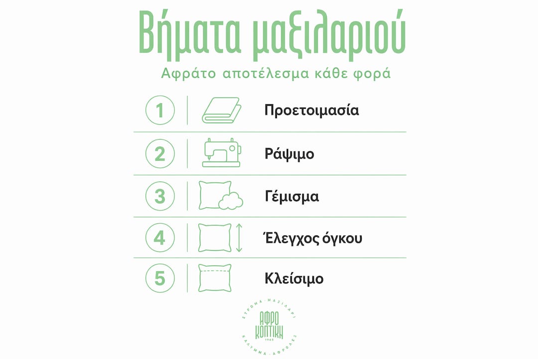 Εικονογράφημα: Πέντε απλά βήματα για μαξιλάρια αφράτα σαν καινούργια