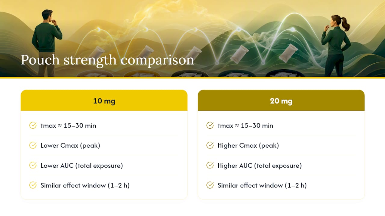 Comparison of nicotine strength and session timing