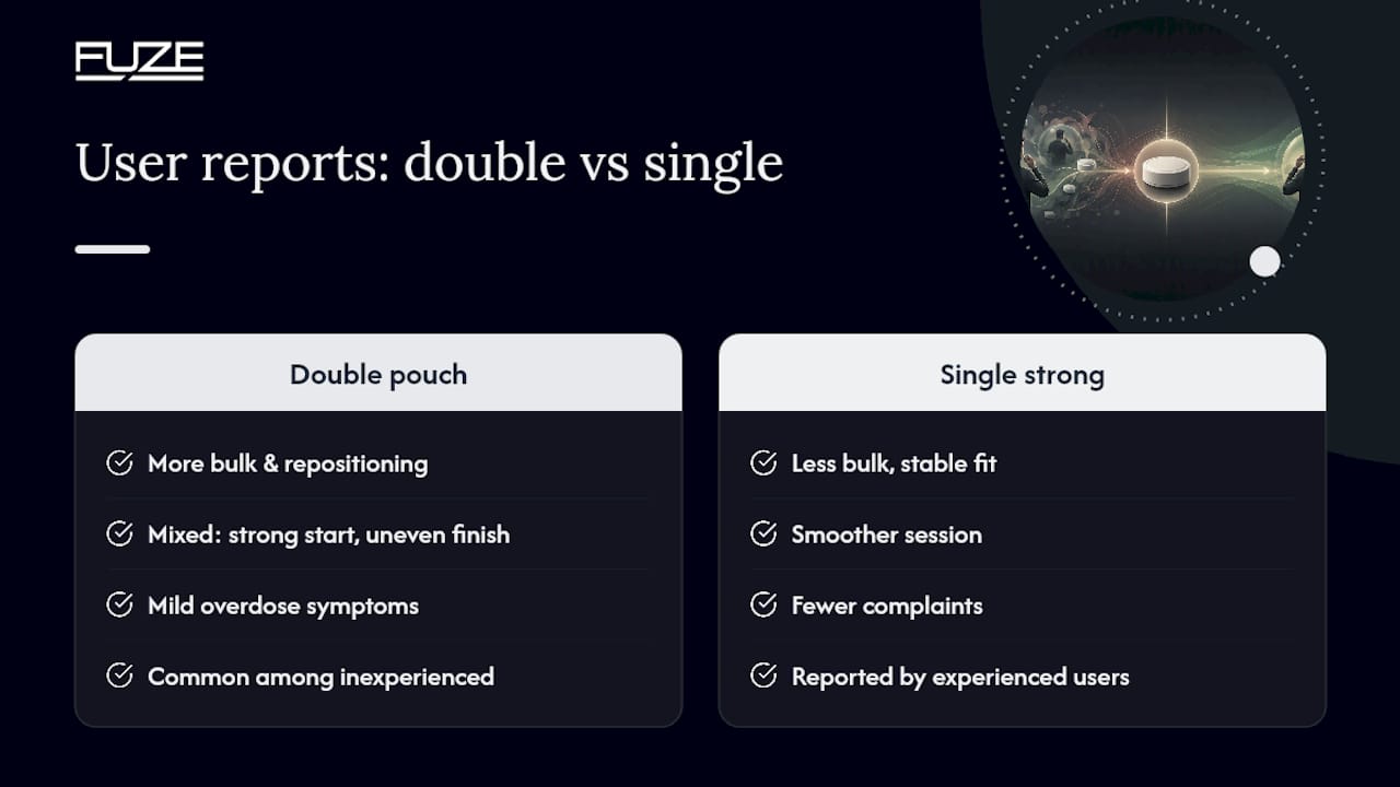 What do nicotine pouch users actually report about double pouching? — overview diagram