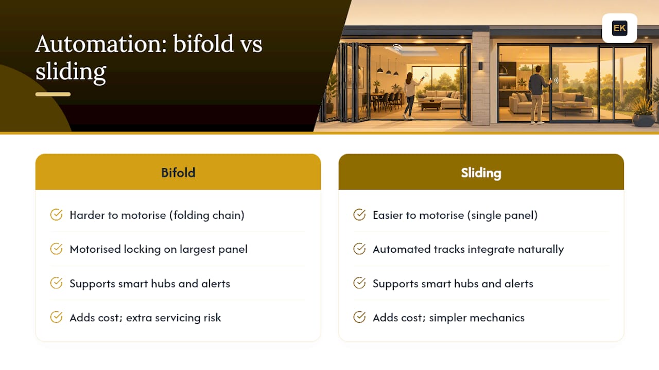 Smart home and automation options for both door types — overview diagram