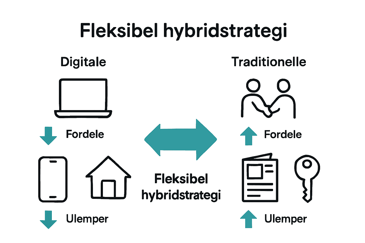 Sammenligning mellem digital, traditionel og hybrid boligsalgsstrategi