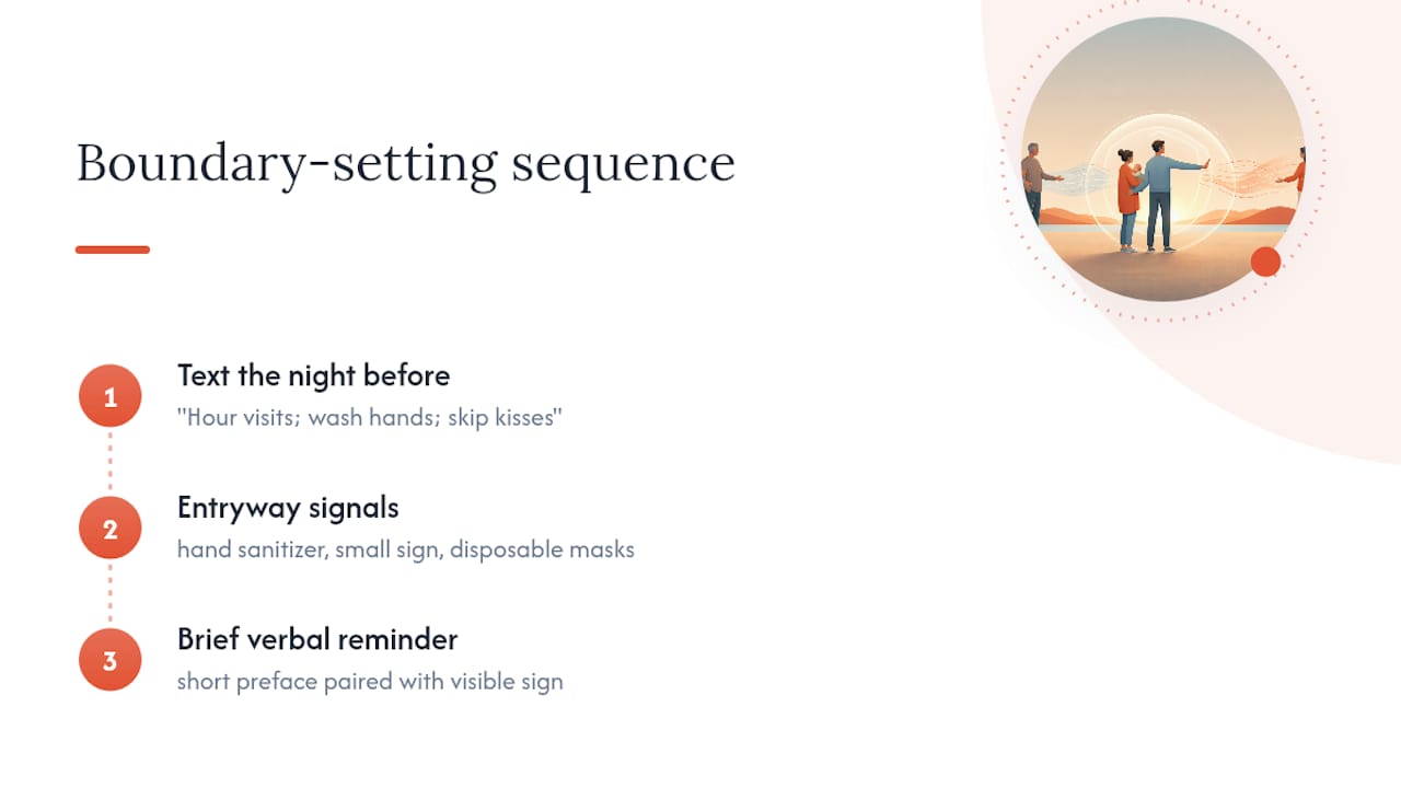 Three-step newborn visitor boundary sequence