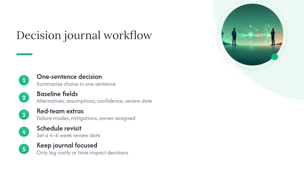 Capturing the Review in a Decision Journal — overview diagram