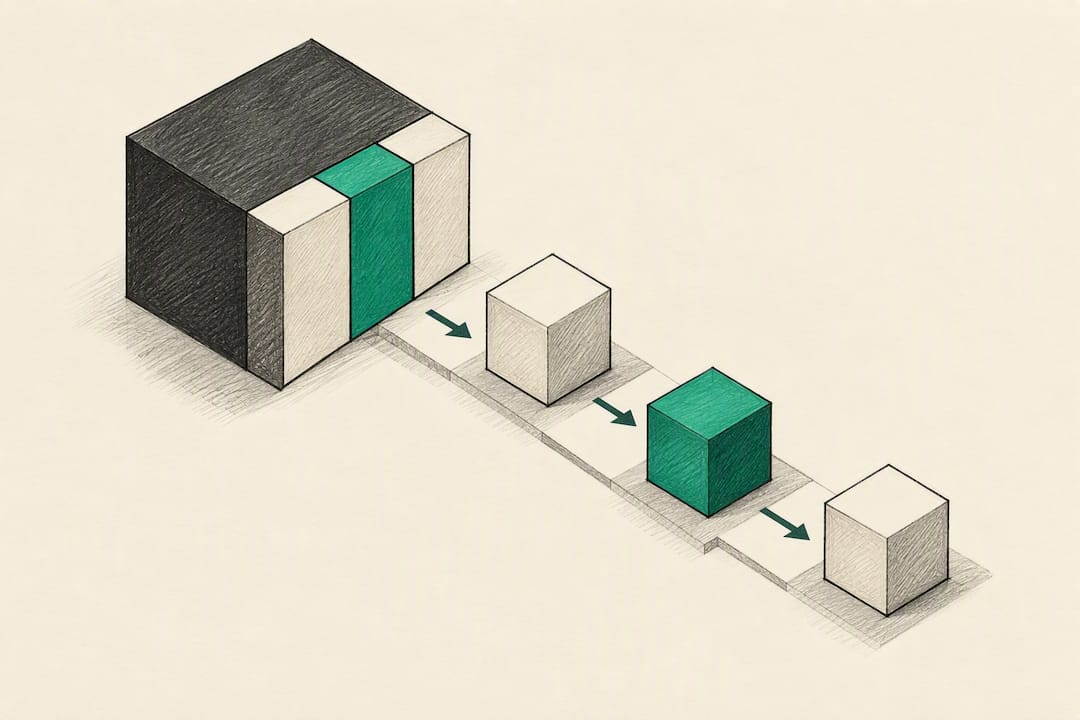 Large decision divided into reversible components