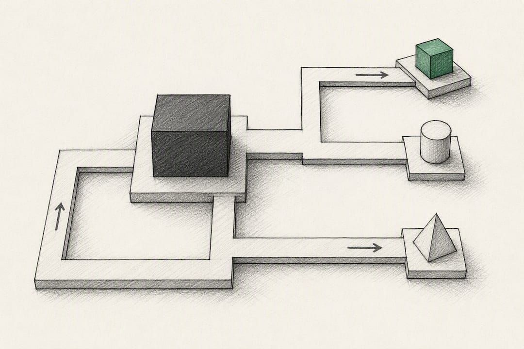 Illustration of a reversible decision path