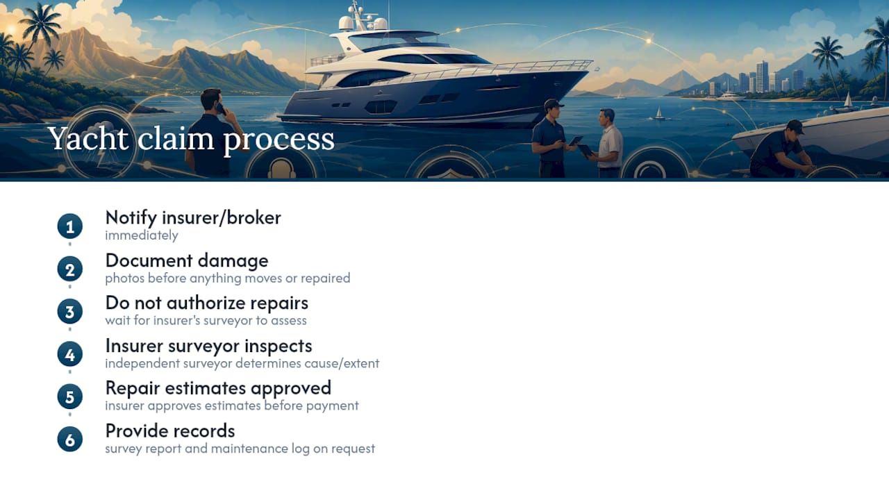 What Happens When You File a Yacht Insurance Claim — overview diagram