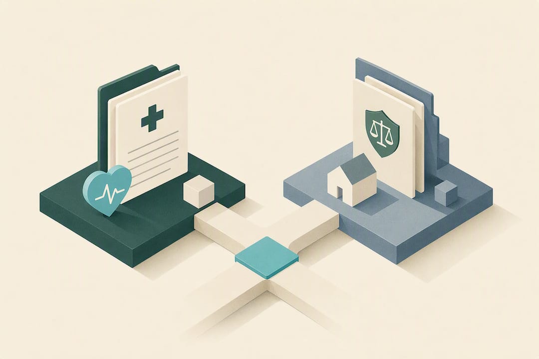 Two coordinated decision-making pathways illustration
