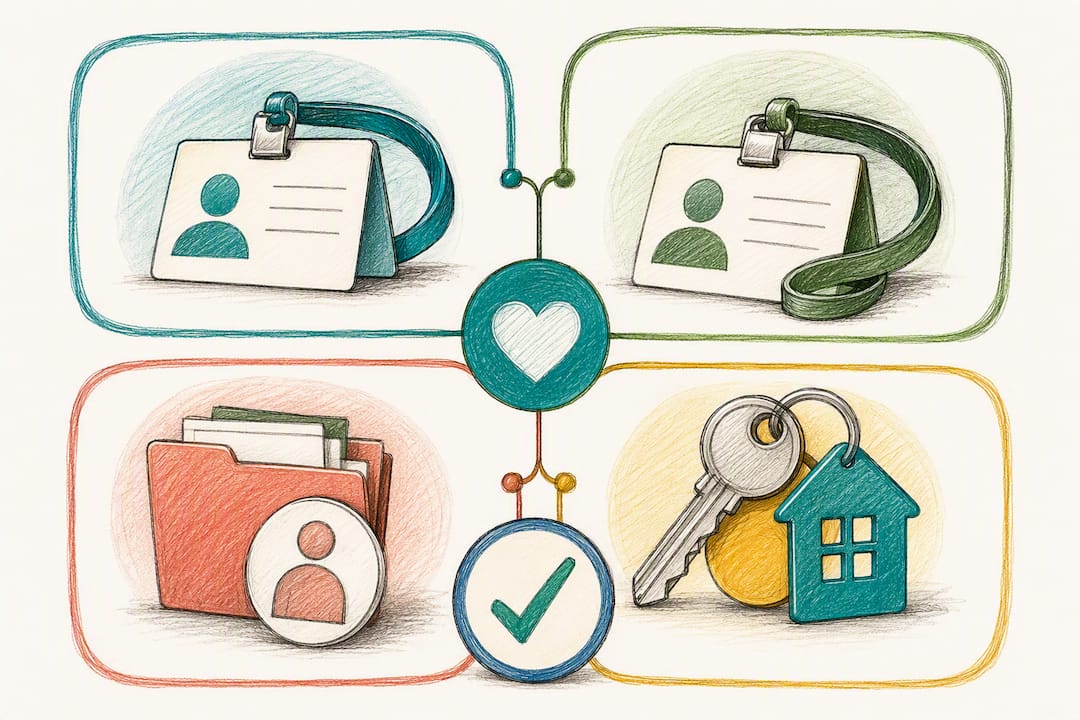 Illustrated carer emergency plan components