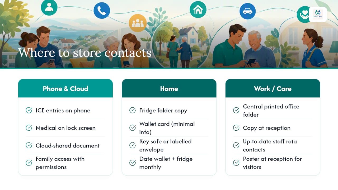 Where to store and share the list so it's always findable — overview diagram