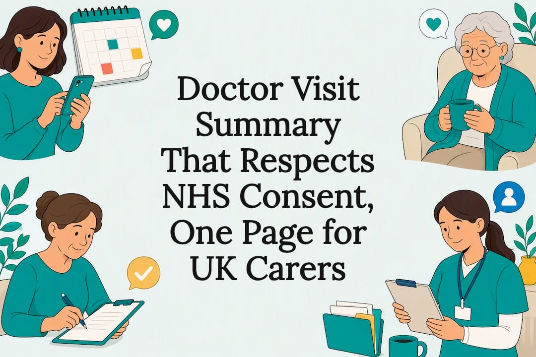 Family carers coordinating a doctor visit summary