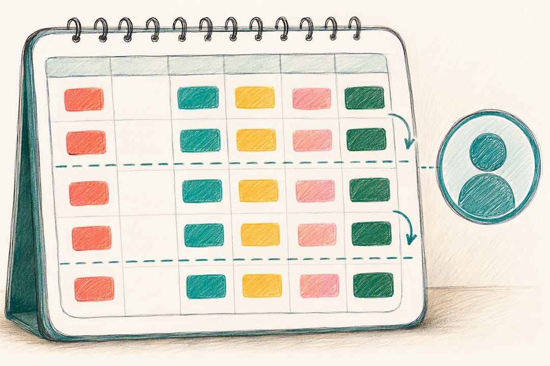 Recurring appointment calendar with weekly ownership