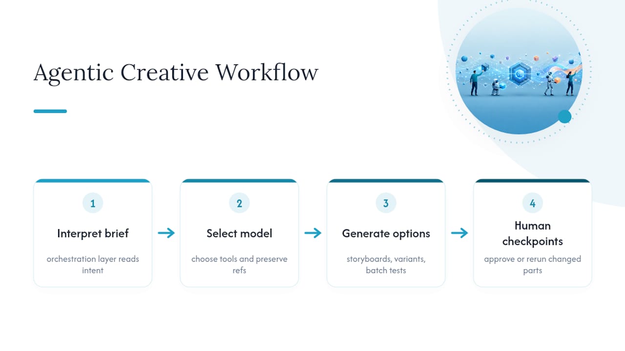 Agentic workflow stages and approval checkpoints