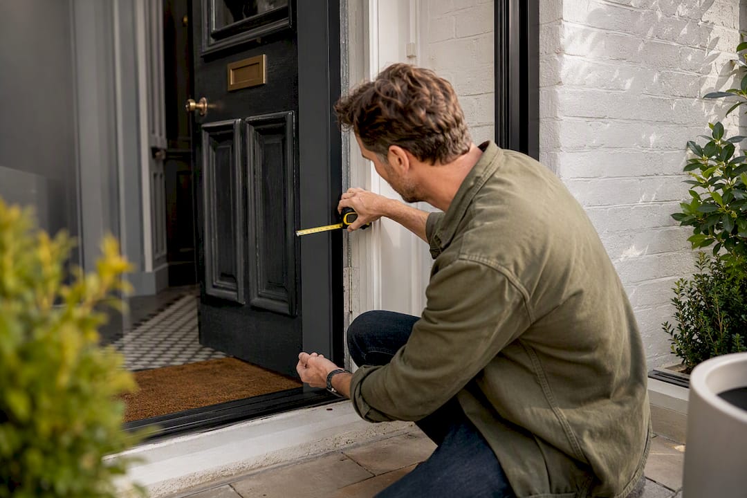 Checking clearance beside a front door