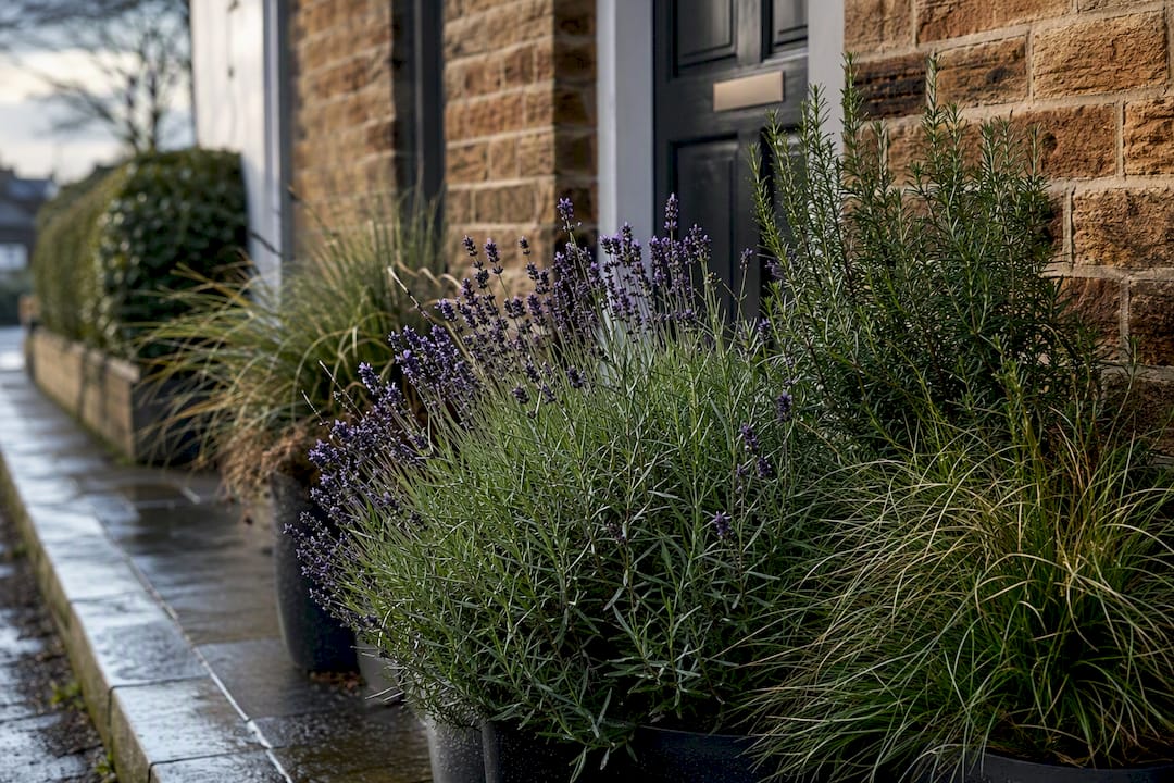 Salt tolerant plants beside a UK doorway