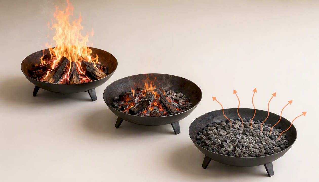 Illustrated fire heat settling process
