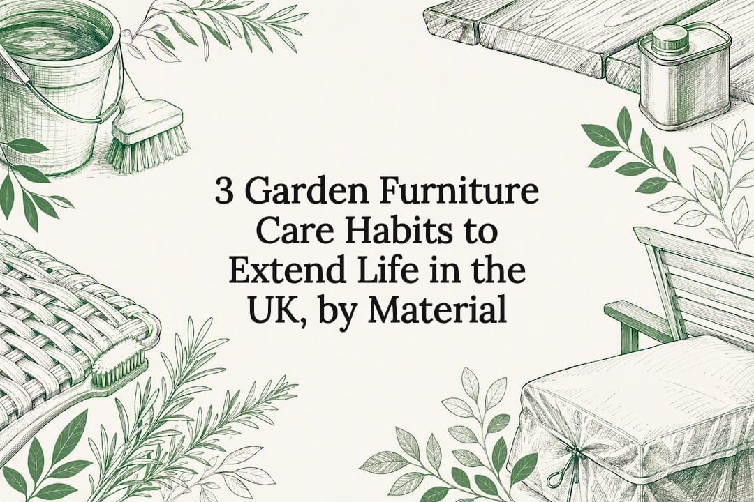 Decorative garden furniture care title card