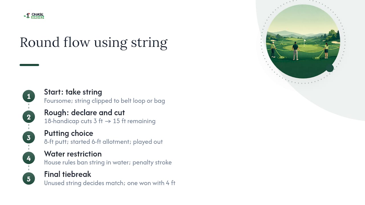 Four-stage flow of a golf string round